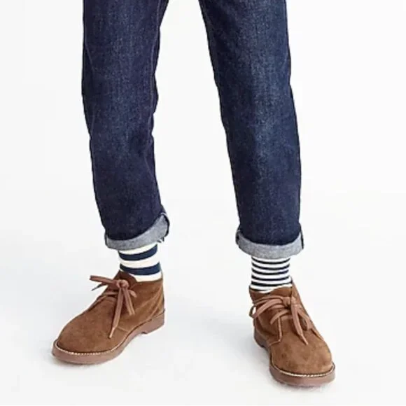 CREWCUTS Boys Genuine Leather Suede Brown Lace Up Calvert Boots - Size 2 - Picture 2 of 5